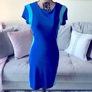 Venus 2 colored blue midi dress